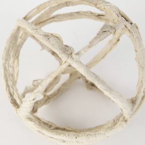 Mercana Kali Decorative Coastal Accent - Small Paper-Wrapped Metal Object for Modern Farmhouse Interiors Beige Metal | 5H 69670