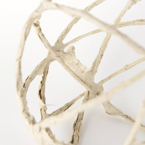 Mercana Kali Decorative Coastal Accent - Small Paper-Wrapped Metal Object for Modern Farmhouse Interiors Beige Metal | 7H 69671