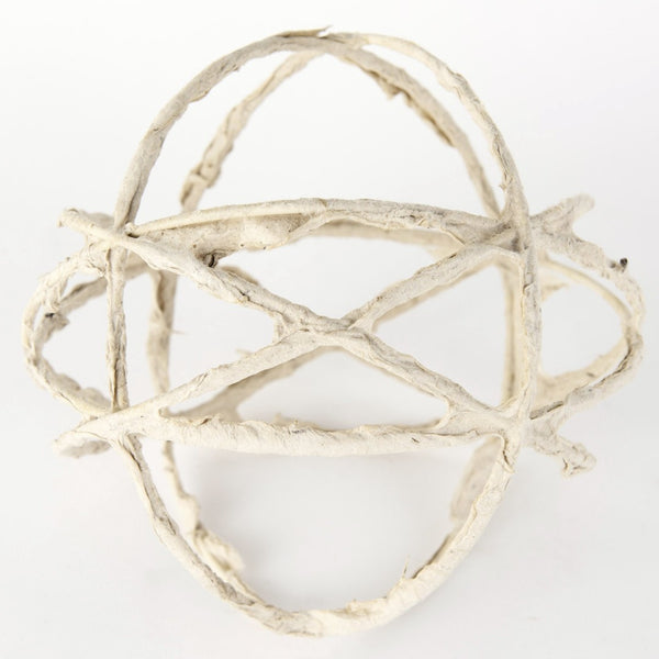 Mercana Kali Decorative Coastal Accent - Small Paper-Wrapped Metal Object for Modern Farmhouse Interiors Beige Metal | 7H 69671