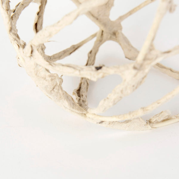 Mercana Kali Decorative Coastal Accent - Small Paper-Wrapped Metal Object for Modern Farmhouse Interiors Beige Metal | 7H 69671