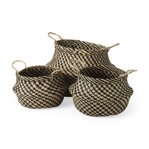 Mercana Gaia Handwoven Baskets - Coastal-Inspired Storage Solution for Boho & Tropical Decor Enhancements 69607