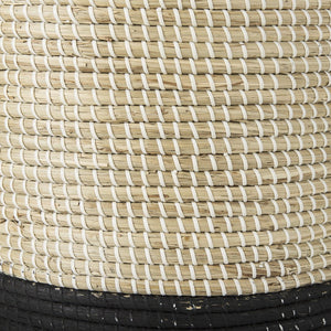 Mercana Maddie Elegant Handwoven Seagrass Baskets for Stylish Storage, Coastal Decor, and Organizing Essentials Brown Seagrass | Black Bottom | Set of 3 69595