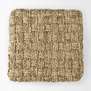 Mercana Adele Handwoven Square Pouf: Natural Texture & Versatile Seating for Stylish Home Decor Spaces 69605