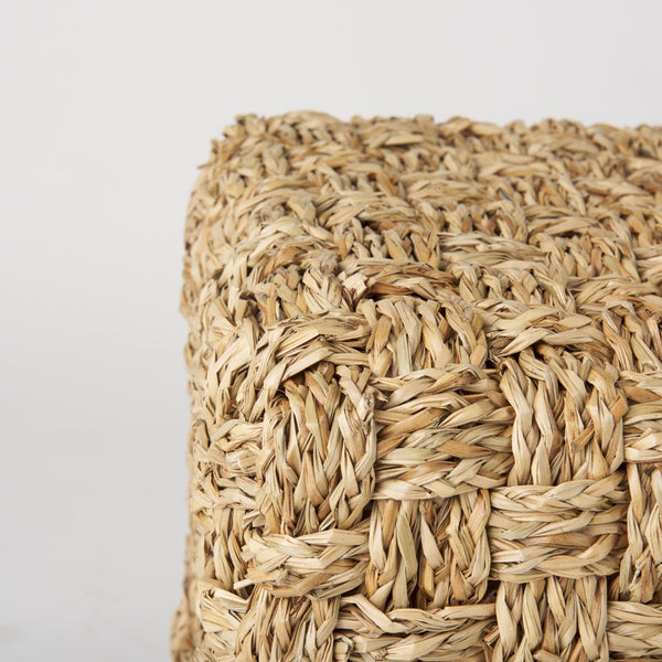 Mercana Adele Handwoven Square Pouf: Natural Texture & Versatile Seating for Stylish Home Decor Spaces 69605