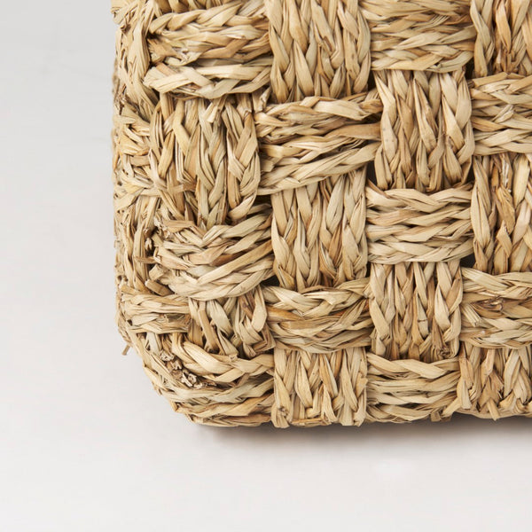 Mercana Adele Handwoven Square Pouf: Natural Texture & Versatile Seating for Stylish Home Decor Spaces 69605