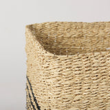 Mercana Cullen 15.7L x 15.7W x 15.7H (Set of 3) Grey Twisted Seagrass Square Basket   69612