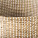 Mercana Olivia 15.7L x 15.7W x 17.3H Set of 3 Beige Seagrass Basket W/Lid and Handles 69613