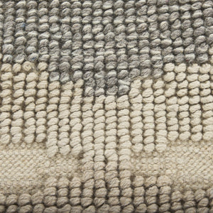 Mercana Emory Hand-Woven Gray Wool Rug - Textured Geometric Design Perfect for Modern and Boho Interiors Diamond Patterned Wool | 5x8 69499