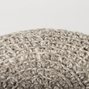 Mercana Bina Versatile Wool Stool with Solid Wood Legs – Timeless Accent for Modern Living Spaces Taupe Wool | Brown Wood | 19L 69511