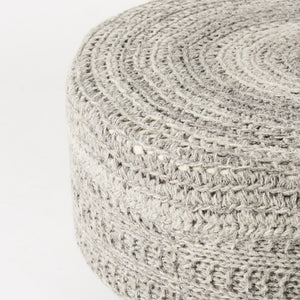 Mercana Bina Versatile Wool Stool with Solid Wood Legs – Timeless Accent for Modern Living Spaces Dark Gray Wool | Brown Wood 69513