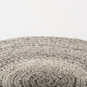 Mercana Bina Versatile Wool Stool with Solid Wood Legs – Timeless Accent for Modern Living Spaces Dark Gray Wool | Brown Wood 69513