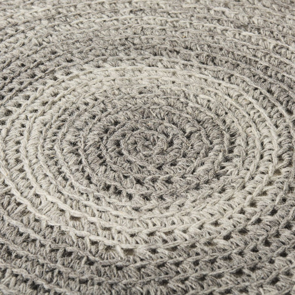 Mercana Bina Versatile Wool Stool with Solid Wood Legs – Timeless Accent for Modern Living Spaces Dark Gray Wool | Brown Wood 69513