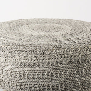 Mercana Bina Versatile Wool Stool with Solid Wood Legs – Timeless Accent for Modern Living Spaces Dark Gray Wool | Brown Wood 69513