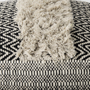 Mercana Darika Versatile Textured Cotton Pouf - Global-Inspired Accent for Coastal and Boho Interiors 69515