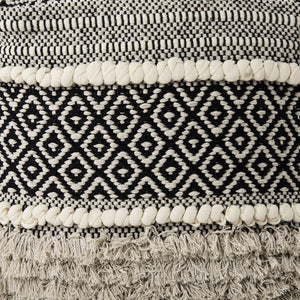 Mercana Darika Versatile Textured Cotton Pouf - Global-Inspired Accent for Coastal and Boho Interiors 69515