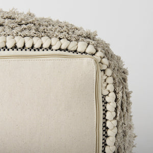 Mercana Darika Versatile Textured Cotton Pouf - Global-Inspired Accent for Coastal and Boho Interiors 69515