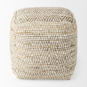 Mercana Ekani Versatile Hemp-Cotton Pouf - Multi-Purpose Accent for Coastal, Boho & Modern Interiors 69517