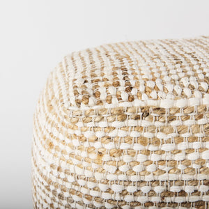 Mercana Ekani Versatile Hemp-Cotton Pouf - Multi-Purpose Accent for Coastal, Boho & Modern Interiors 69517