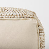 Mercana Ekani 16.0L x 16.0W x 16.0H Cream/Beige Cotton Pouf 69517