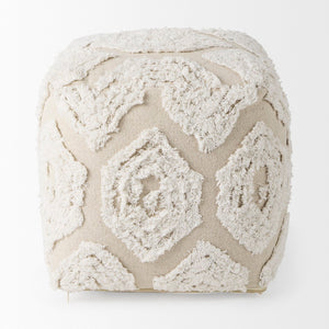 Mercana Ekanta Coastal-Inspired Decorative Pouf - Versatile Cotton Footrest for Elegant Living Spaces 69518