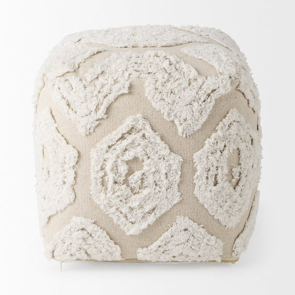 Mercana Ekanta Coastal-Inspired Decorative Pouf - Versatile Cotton Footrest for Elegant Living Spaces 69518