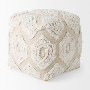 Mercana Ekanta Coastal-Inspired Decorative Pouf - Versatile Cotton Footrest for Elegant Living Spaces 69518