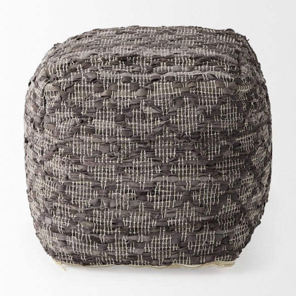 Mercana Falguni Versatile Textured Pouf for Stylish Seating, Footrest, and Casual Tabletop Decor Options 69521
