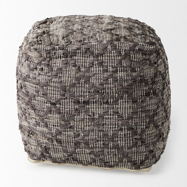 Mercana Falguni Versatile Textured Pouf for Stylish Seating, Footrest, and Casual Tabletop Decor Options 69521