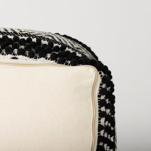 Mercana Garima Handcrafted 22" Textured Pouf - Versatile Seating for Boho, Coastal, and Modern Decor 69524