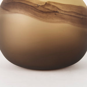 Mercana Pyla Sculptural Glass Vase - Sunlit Dune Inspired Design for Contemporary Home Accents and Decor Yellow/Brown Glass | 8H 69038