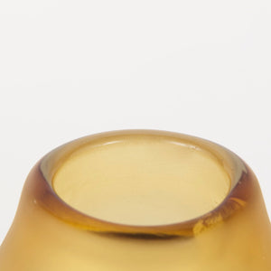 Mercana Pyla Sculptural Glass Vase - Sunlit Dune Inspired Design for Contemporary Home Accents and Decor Yellow/Brown Glass | 11H 69040