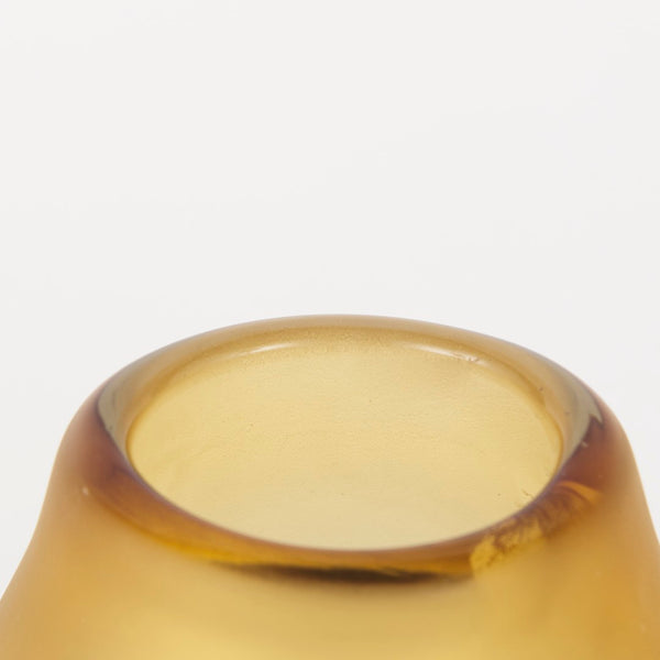 Mercana Pyla Sculptural Glass Vase - Sunlit Dune Inspired Design for Contemporary Home Accents and Decor Yellow/Brown Glass | 11H 69040