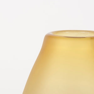 Mercana Pyla Sculptural Glass Vase - Sunlit Dune Inspired Design for Contemporary Home Accents and Decor Yellow/Brown Glass | 11H 69040