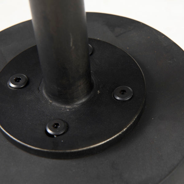 Mercana Maxwell 20" Round Wood Pedestal Side Table – Elegant Accent for Modern Living Spaces and Corners Dark Brown Wood | Black Metal 69204