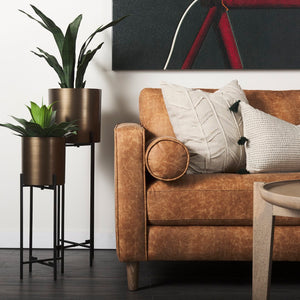 Mercana Sowerberry Modern Plant Stand - Sleek, Space-Saving Design with Removable Pot and Foldable Frame Bronze Metal | 33H 68830