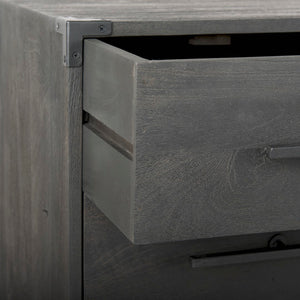 Mercana Ward 34L x 18W Industrial 3 Drawer Accent Cabinet with Iron Base for Modern Urban Living Spaces 67826