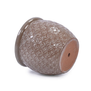 English Elm 3 Pieces Ceramic Flowerpot Set - Antique Yellow Planters For Indoor & Outdoor Garden Styling Decor W3273P321486