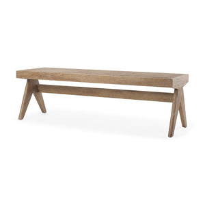 Mercana Arvin Solid Wood Bench with Woven Cane Seat - Versatile Accent for Entryways, Living Rooms & More Brown Wood 70070