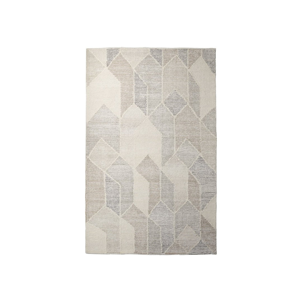 Mercana Kolt Handwoven Wool Area Rug with Modern Neutral Geometric Design for Cozy Living Spaces Gray & Beige | 8 x 10 69769