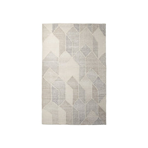 Mercana Kolt Handwoven Wool Area Rug with Modern Neutral Geometric Design for Cozy Living Spaces Gray & Beige | 8 x 10 69769
