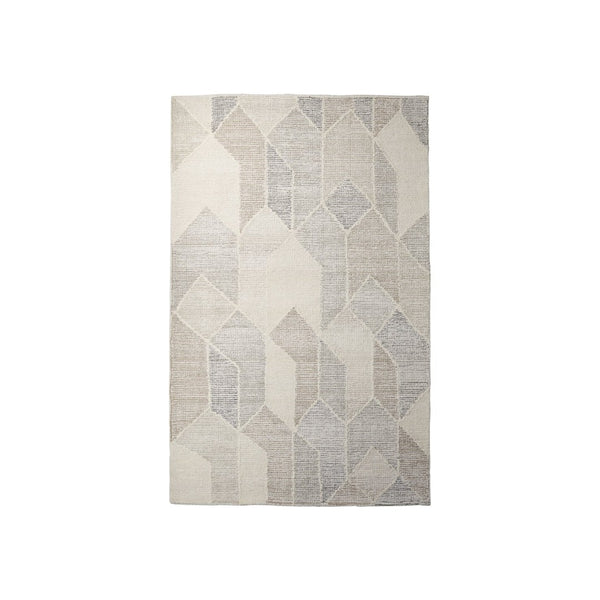 Mercana Kolt Handwoven Wool Area Rug with Modern Neutral Geometric Design for Cozy Living Spaces Gray & Beige | 8 x 10 69769