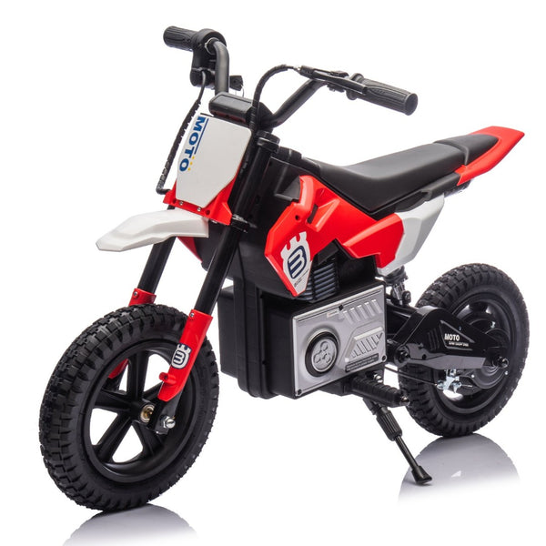 English Elm 24v Kids Electric Motocross Motorcycle 200w Hub Motor Suspension Led Bluetooth Audio Red W1578P225050
