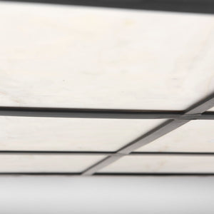 Mercana Nathan Elegant Square Coffee Table with Luxe Marble Top and Minimalist Iron Base for Modern Spaces 68842-AB