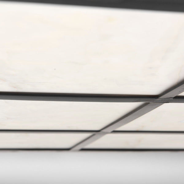 Mercana Nathan Elegant Square Coffee Table with Luxe Marble Top and Minimalist Iron Base for Modern Spaces 68842-AB