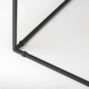 Mercana Nathan Elegant Square Coffee Table with Luxe Marble Top and Minimalist Iron Base for Modern Spaces 68842-AB