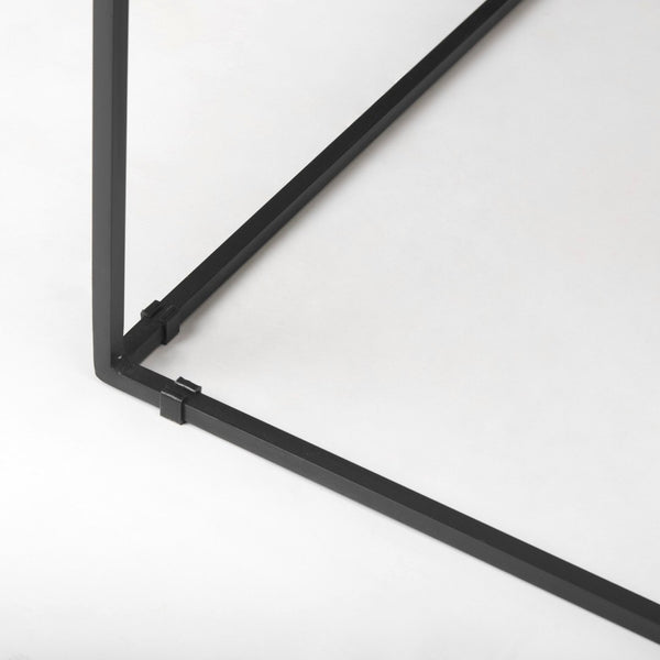 Mercana Nathan Elegant Square Coffee Table with Luxe Marble Top and Minimalist Iron Base for Modern Spaces 68842-AB