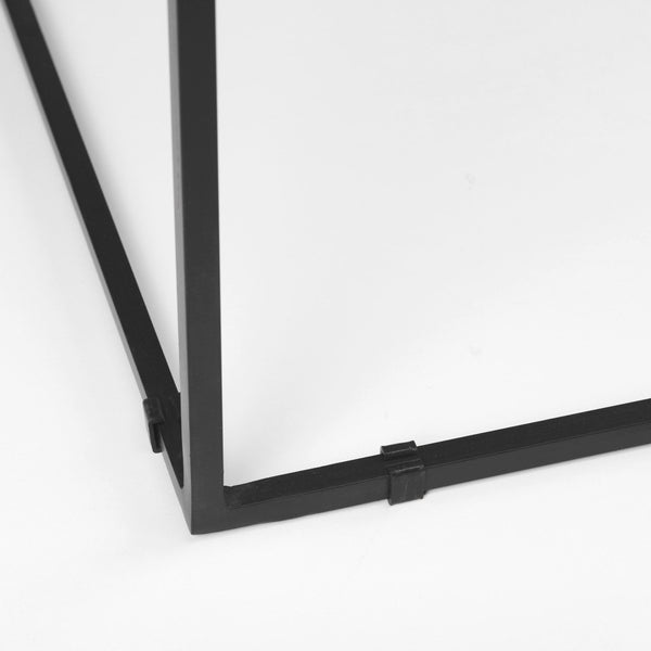 Mercana Nathan Square Top Luxe Marble and Matte Iron End Table – Modern Accent for Living Spaces 68843-AB