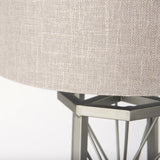 Mercana Raen (28.5"H) Gray Metal Octagonal Base w/Beige Shade Table Lamp 68111