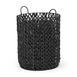 Mercana Lola Handwoven Water Hyacinth Zig Zag Baskets for Stylish Storage in Living Rooms & Bedrooms 69608