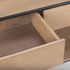 Mercana Morris Modern Industrial 2-Drawer Console Table with Open Shelf for Stylish Storage and Display 69716